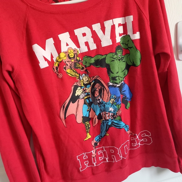 Women's long sleeve Marvel heroes shirt sweater comics SMALL S hulk thor iron - Picture 2 of 11